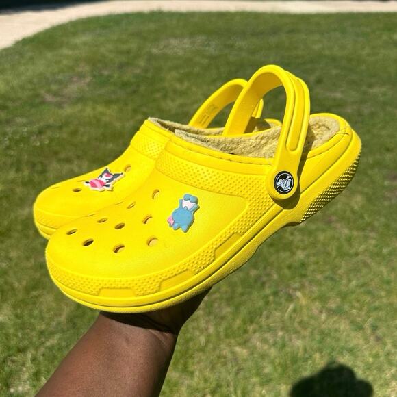 Crocs Classic Lined Clogs Unisex Size M6 W8 Yellow Sandals - Picture 9 of 15
